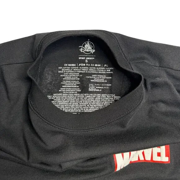 Marvel Logo Spirit Jersey Avengers Disney Parks Black/Red Adult Small - Picture 6 of 7